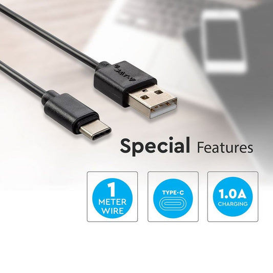 V-TAC Cavo USB Tipo C Colore Nero - Pearl Series