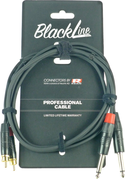 BlackLine DCD8169 (1.5m) - Cavo 2x cinch- 2x Jack Mono Da 6,3mm