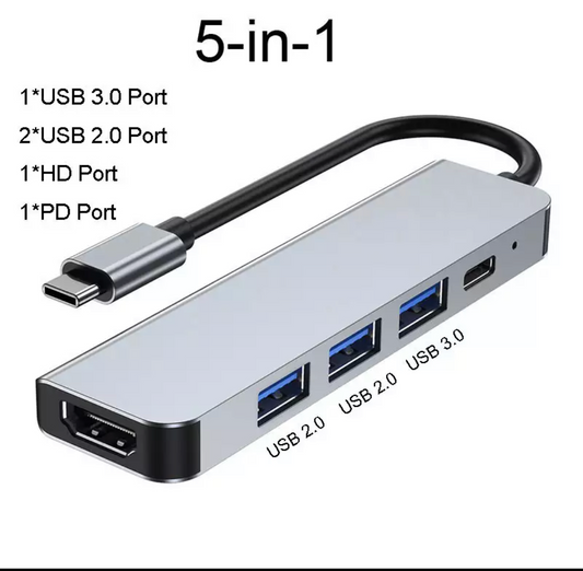 Adattatore / Adapter USB C HUB 5 in 1 per Mac/PC