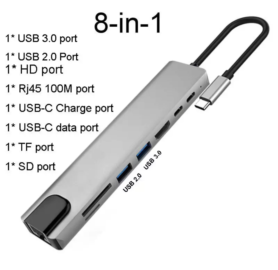 Adattatore / Adapter USB C HUB 8 in 1 per Mac/PC