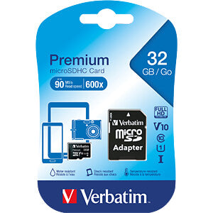 Verbatim Premium MICRO SDHC 32GB CL 10 ADAP scheda microSDHC 32 GB Classe 10 con adattatore SD