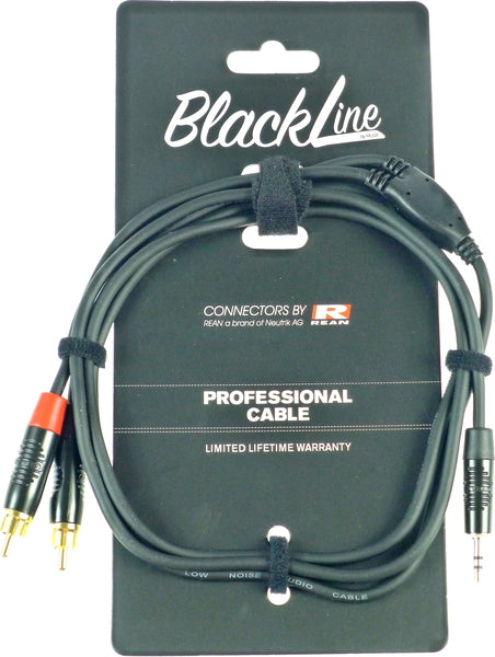 BlackLine DCD8166 (1.5m) - Cavo 2x cinch 1x Jack Stereo Da 3,5 Mm