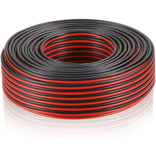 Electraline cavo per Altoparlanti, Sezione 2x0.75mm, 50 mt, Nero/Rosso